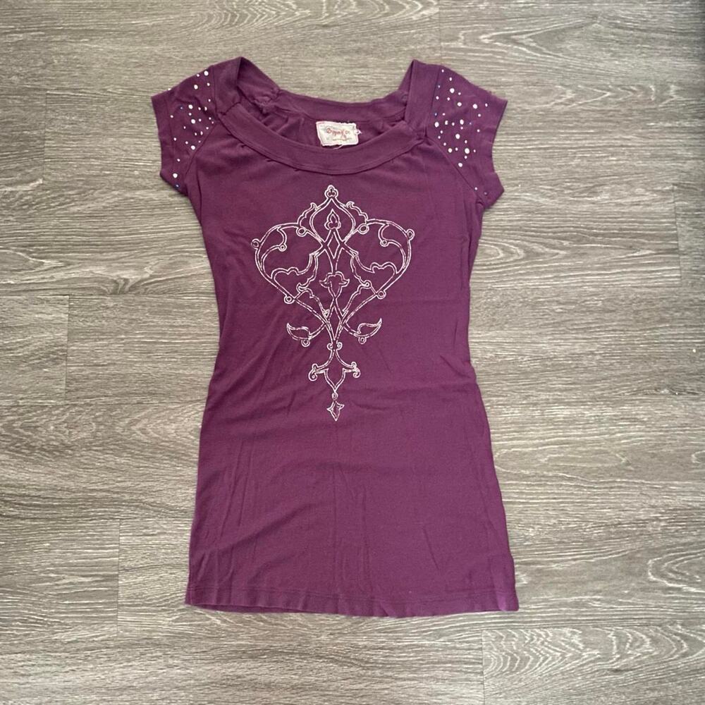 Vintage y2k purple rhinestone minidress
